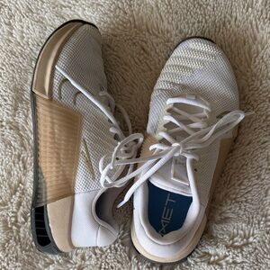 Nike Metcon White and Tan Athletic Shoes